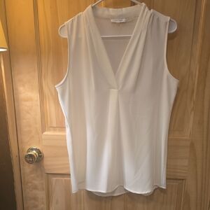 Calvin Klein Cream Sleeveless Blouse